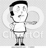 Pointing Angrily Mad Boy Outlined Coloring Clipart Vector Cartoon Thoman Cory sketch template