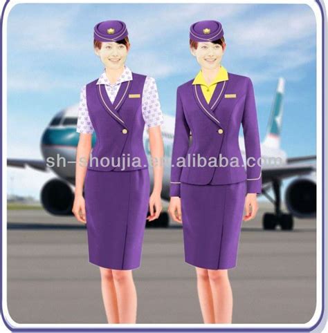 Purple High Quality Flight Attendant Uniform 2013 Fashion Airline