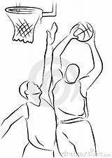Basketball Players Stock Drawing Line Drawings Illustration Omalovánky Royalty Teach Print Draw Sports Choose Board sketch template