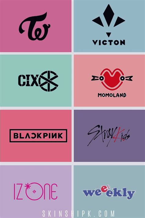 kpop logo logos de grupos kpop etiquetas de material escolar