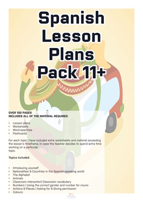 Spanish Lesson Plans And Material For 11 Pack Vol 1 Teaching Resources