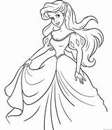 Coloring Pages Ariel Mermaid Little Princess Disney Color Print Kids sketch template