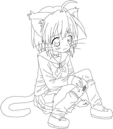 cat girl coloring pages coloring pages