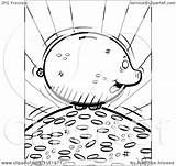 Bank Piggy Pile Fat Coins Clipart Cartoon Cory Thoman Outlined Coloring Vector 2021 sketch template