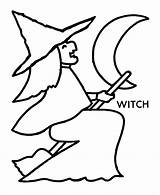 Witch Drawing Simple Halloween Coloring Pages Flying Getdrawings sketch template