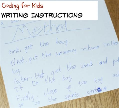 coding  kids writing instructions