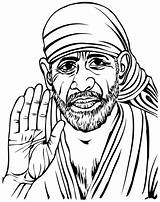 Sai Baba Underneath sketch template