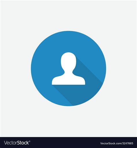 profile flat blue simple icon  long shadow vector image