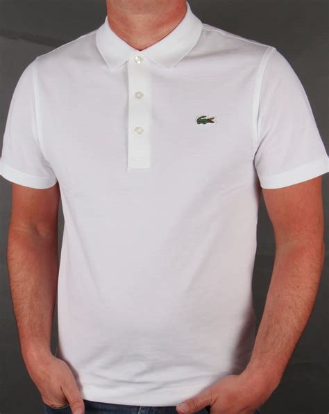 lacoste ultra lightweight knit polo shirt white  casual classics
