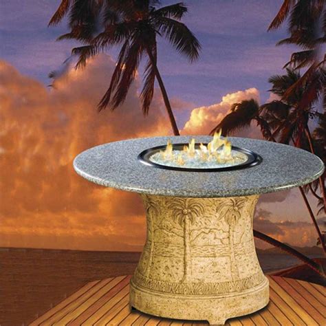 Fire Pit Table Palm Dining Height Multi Functional Reflections Glass