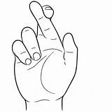 Fingers Crossed Vector Clipart sketch template