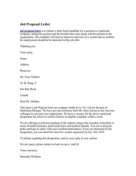 job proposal letter