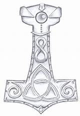 Hammer Thor Thors Viking Mjolnir Norse Odin Vorlagen Symbols Vorlage Runes Martillo God Tatouage Tatoveringer Wikinger Wiccan Mayan Gå Mytologi sketch template