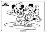 Minnie Coloring Mouse Winter Printable Ice Mickey Skating Fun Disney sketch template