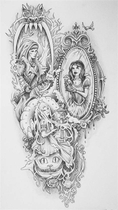 Badass Fairy Tales Tattoo Shaded By Bedowynn Deviantart