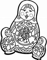 Dolls Russian Coloring Pages Getcolorings sketch template