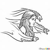 Thrones Game Daenerys Targaryen Draw Step Drawdoo Webmaster sketch template