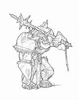 Ork Lineart sketch template