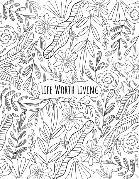 life worth living dbt coloring page etsy