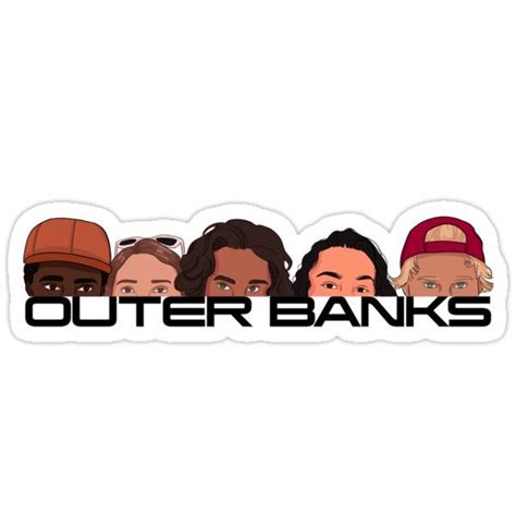 Outerbanks Logo With Faces Sticker By Ellabirch In 2021