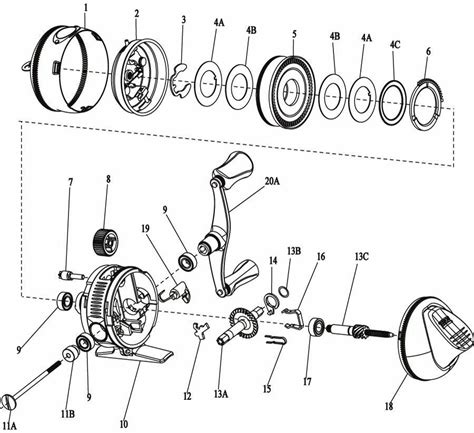 shakespeare spinning reel schematics