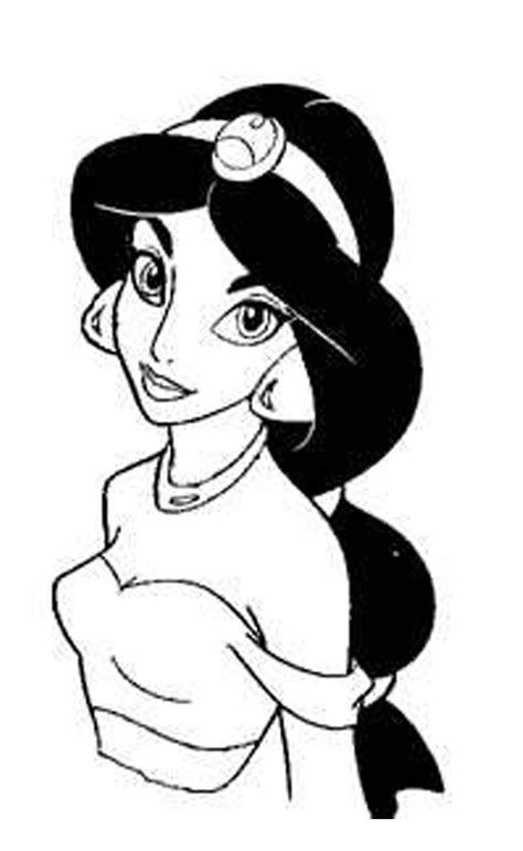 disney printable princess jasmine long hair coloring pages
