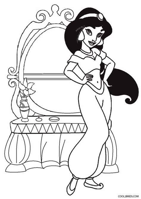 princess jasmine printable pages coloring pages