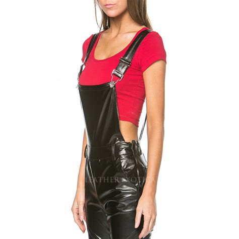 Sexy Straps Style Women Leather Jumpsuit – Leatherexotica