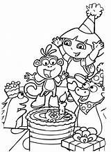 Dora Coloring Pages Explorer Birthday Wonderful sketch template