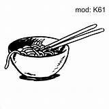 Yakisoba Macarrao Tigela Hashi Alimentos K61 Pote Adesivo sketch template