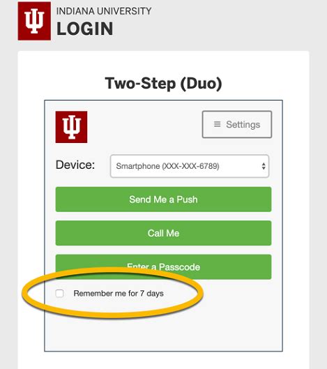 manage   step login duo devices  settings