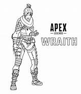 Apex Legends Wraith Coloring Pages Gibraltar Bangalore Caustic Categories Game Coloringonly Print sketch template