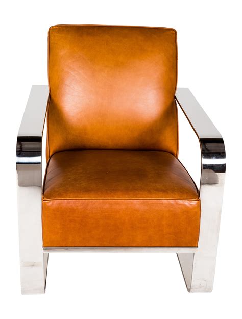 ralph lauren modern penthouse leather chrome lounge chair furniture