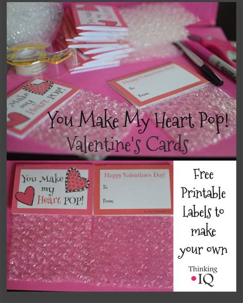 heart pop valentines day card activity valentine day
