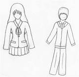 School Uniform Drawing Designs Anime Coloring Masque Template Drawings Pages Sketch Deviantart Paintingvalley Login sketch template