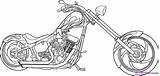 Motorcycle Drawing Chopper Draw Coloring Pages Step Motorbike Drawings Motorcycles Outline Harley Davidson Motorbikes Dragoart Sketch Pdf Bike Online Easy sketch template