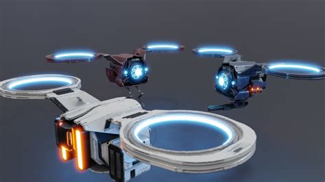 model animated sci fi drones cgtrader