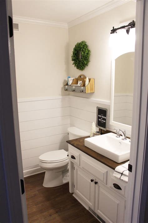 Shiplap Wainscoting In Our Half Bathroom • What Karly Said