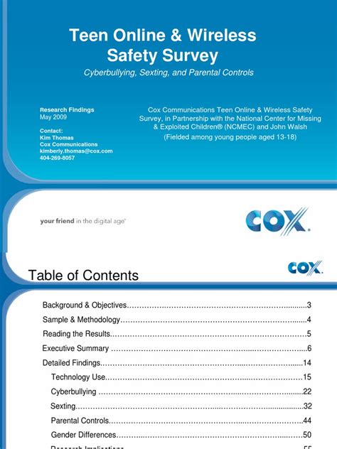 2009 cox teen online and wireless safety survey