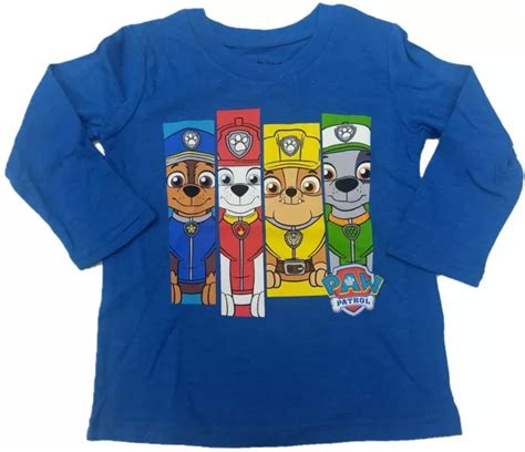 nick jr paw patrol nickelodeon boys long sleeve  shirt blue