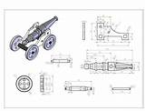 Cad Mechanical Drawings Drawing 3d Solidworks Models Projects Engineering 2d Model Autocad Technical Orthographic Desenho Cannon Blueprints Assembly Exercises Sketch sketch template