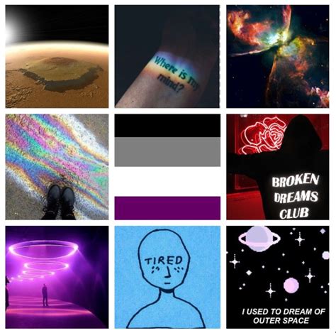 Lets Be Sad — Lgbt Mood Asexual Moodboard With Grunge And Space