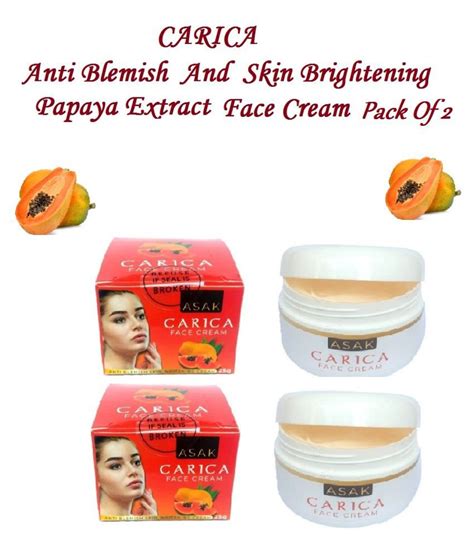 asak carica papaya face cream for radiance and glow and anti
