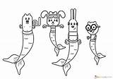 Wubbzy Mermaids Widget Xcolorings sketch template