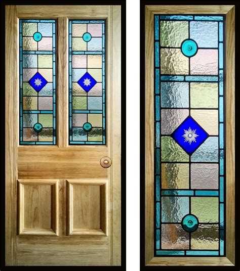 Victorian Edwardian Style Stained Glass Door Panels In Rossendale