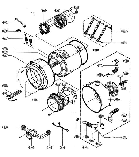 drumtub assy diagram parts list  model wmhw lg parts washer dryer combo parts