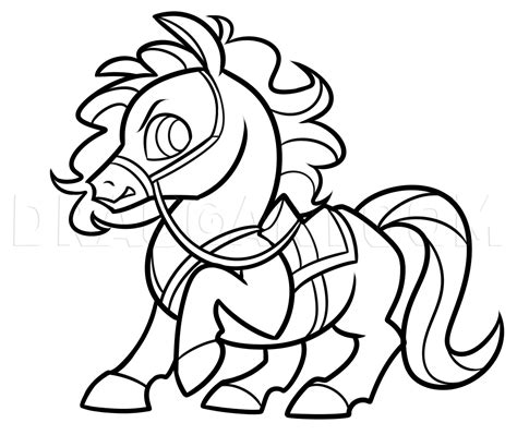 Draw Maximus From Tangled Chibi Style Coloring Page Trace Drawing