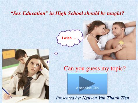 Pdf “sex Education” In High School Should Be Taught