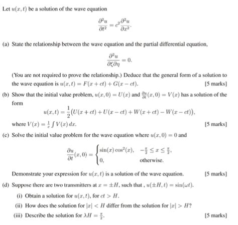solved let u x t be a solution of the wave equation u t 2