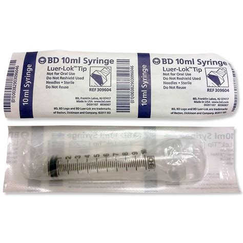 bd  sterile sealed   ml syringes  luer lock tip